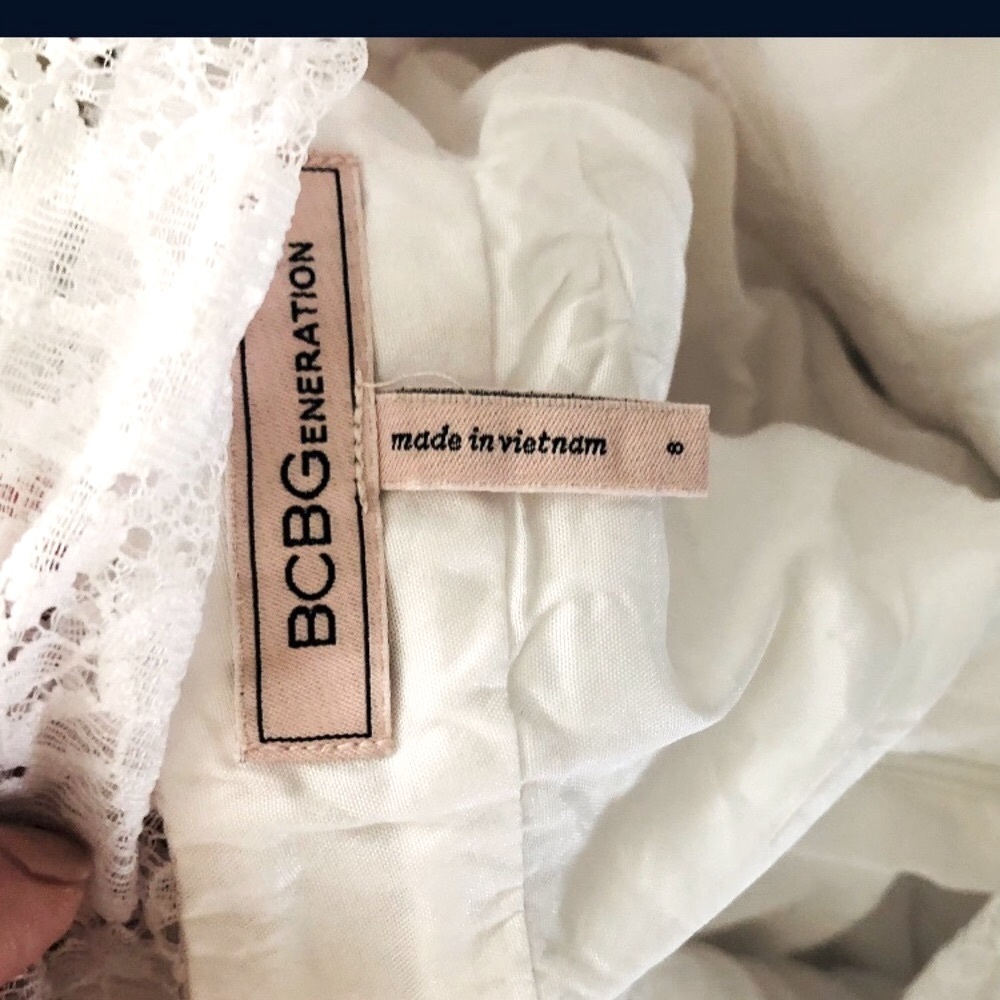 BCBGeneration Womens Lace White Mini Party Dress 8 - Picture 7 of 7